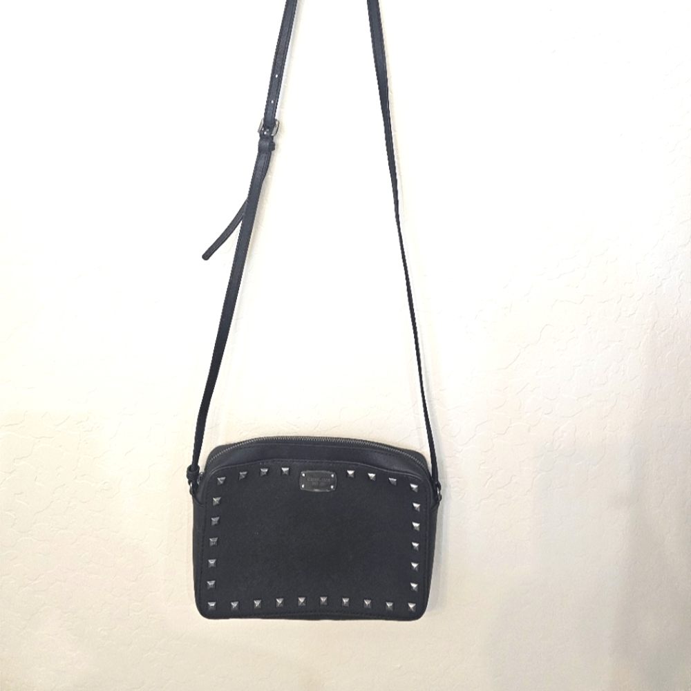 Michael Kors Black Crossbody Bag with Silver Studs